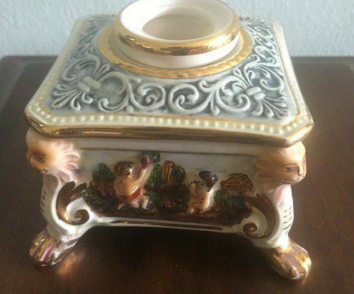 Vintage MIDCENTURY Brandneu Capodimonte Tintenfass - Bild 2 von 10