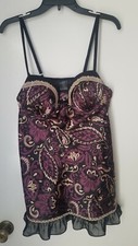 Apt 9 Purple Black Babydoll Lingerie Size XL
