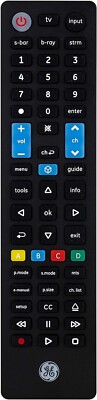 GE Universal Remote Control, Black - Easy Setup for TV, Streaming & Devices