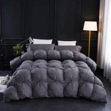 SNOWMAN Goose Down Comforter Pinch Pleat Duvet Insert 750FP,1200TC Cotton 