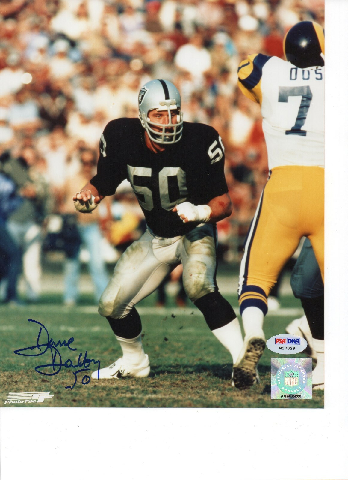 dave dalby Autographed Signed Oakland Raiders Oakland Raider 8x10 Photo PSA 