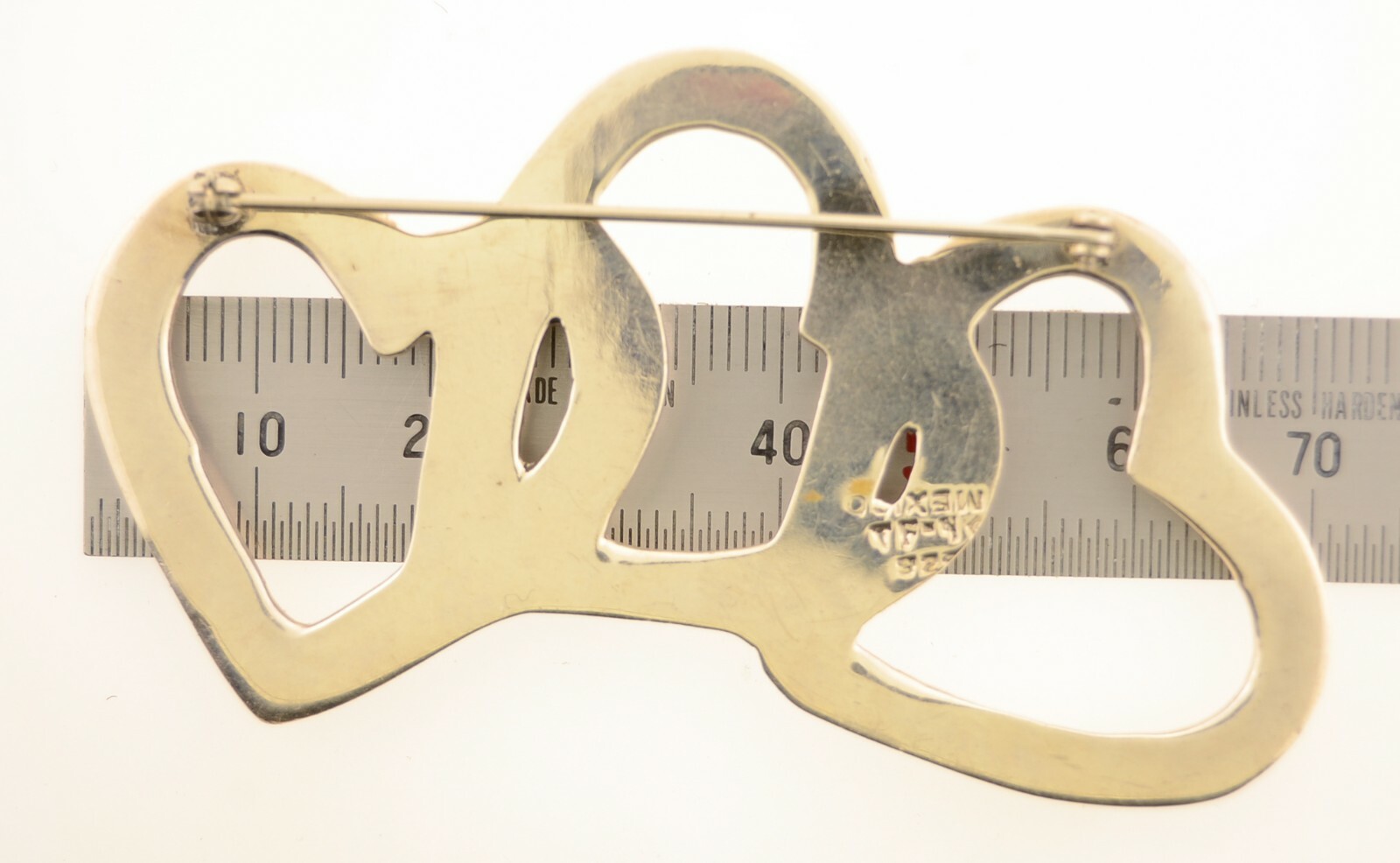 3 Interlocking Hearts Sterling Silver Mexico Soli… - image 3