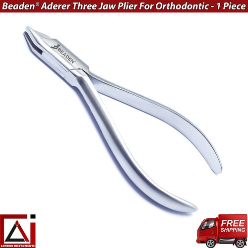ADERER PLIER THREE PRONG 13 cm Orthodontic Dental Instruments S-Steel Set of 2 - Picture 3 of 8