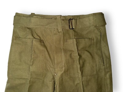 Vtg NOS 1940s WW2 French Army Canvas Overpants Motorcycle Trousers
