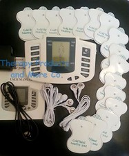 BONUS FULL BODY DIGITAL MASSAGER TENS WITH DUAL QUAD CABLE 16 PADS AC POWER