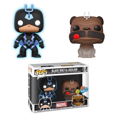 Funko Pop! Marvel : Inhumans   Black Bolt & Lockjaw (Exclusive)   2 x Vinyl Figu