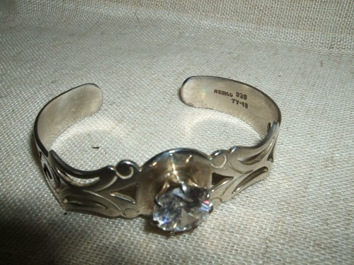 BRACCIALE BRACELET RIGIDO SCHIAVA ZIRCONE CUBICO DIAMANTE ARGENTO 925 MESSICO - Picture 8 of 8