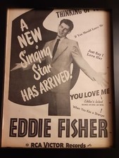 Eddie Fisher You Love Me Rare Original Promo Poster Ad Framed!