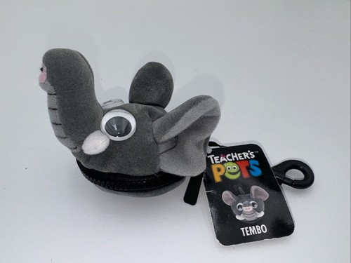 Teachers Pets Plush Elephant TEMBO Googly Eyes Key Chain Clip Book Zip Mouth - Picture 4 of 7