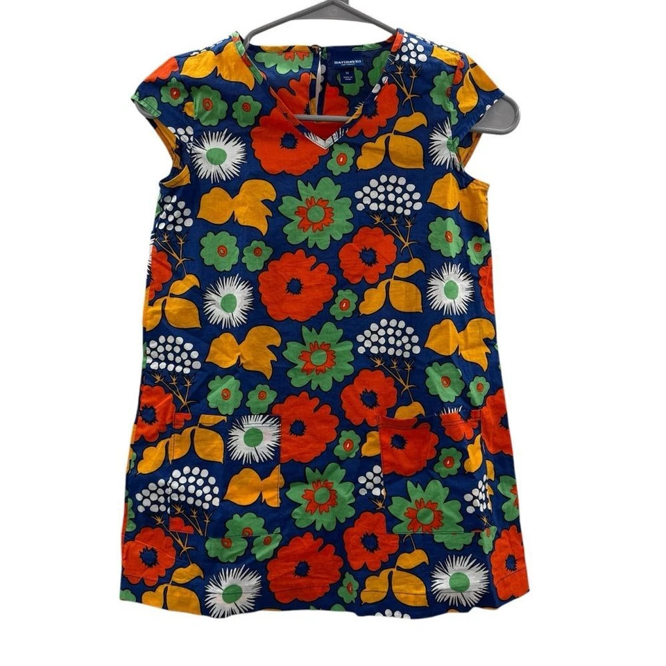 Mini Vestido Marimekko X Target Para Niñas Azul Marino Multicolor Floral Sin Mangas Talla M Foto 2 de 4