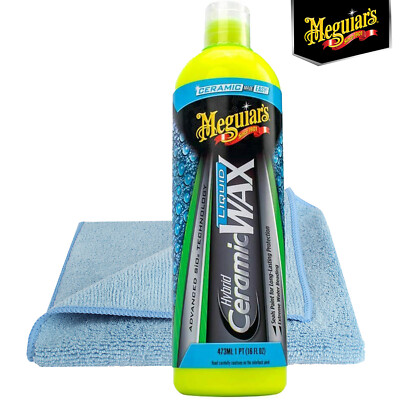 Meguiars Hybrid Ceramic Liquid Car Wax Keramikwachs 473ml + Mikrofasertuch blau 