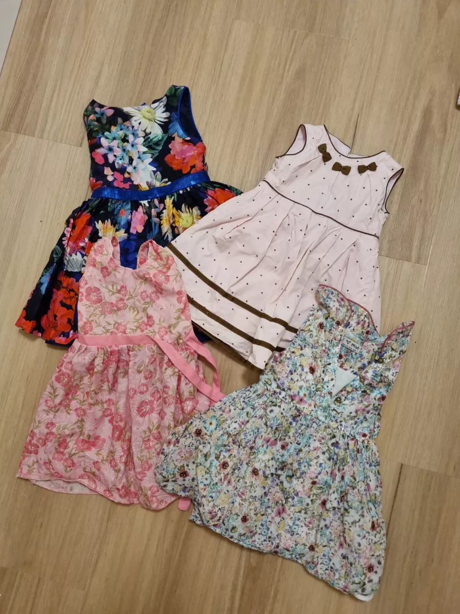 4 x Baby Girl Bundle Size 1 12 18 Months Dresses Flowers and Polkadots