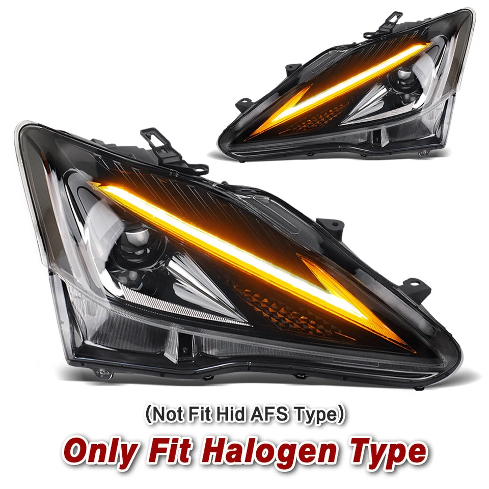 New Pair LED DRL Sequential Headlight Signal For 2006-2013 Lexus IS250 IS350 - Imagem 4 de 4