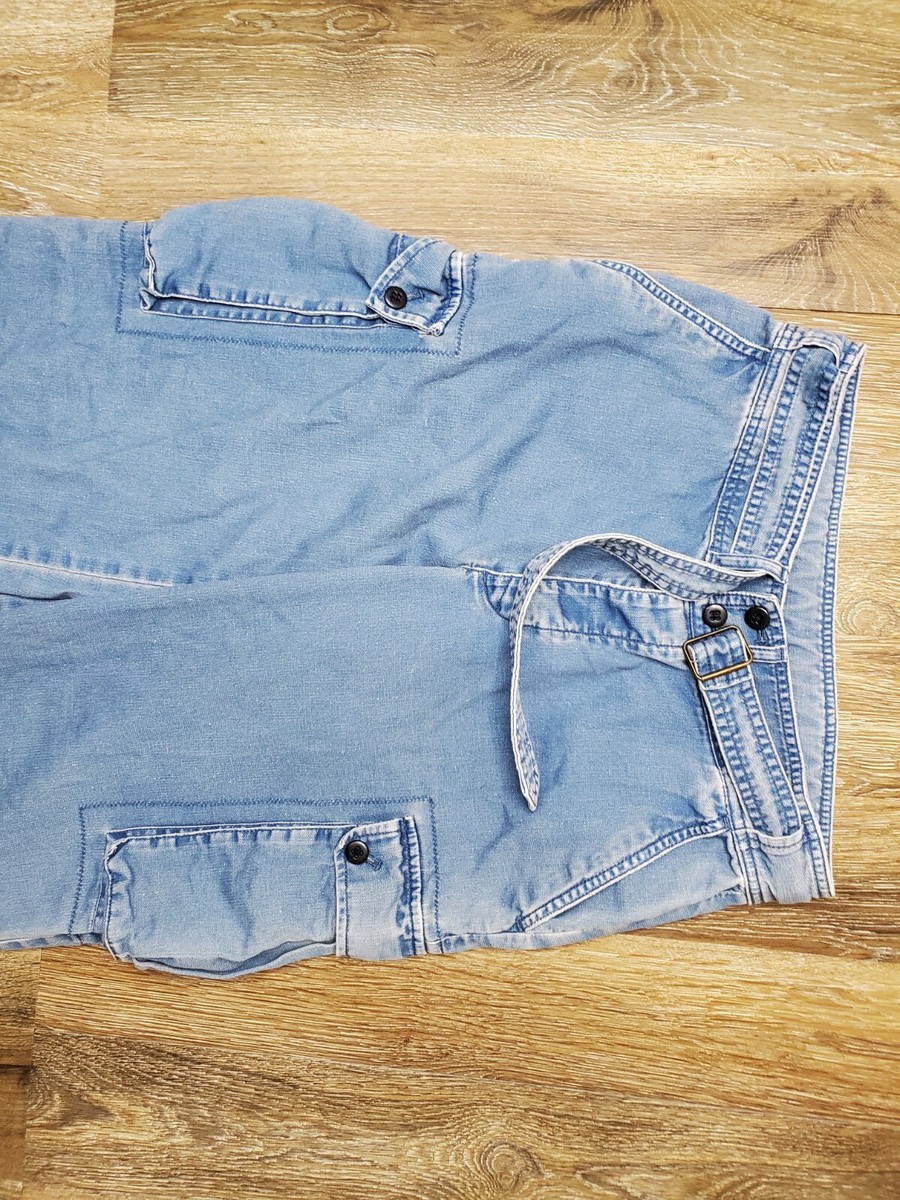 Lauren Jeans Co. Ralph Lauren Women's Light Wash Blue Denim Cargo