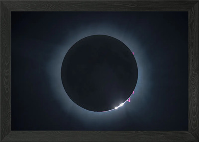 Totale Sonnenfinsternis 2024 gerahmtes Wandbild Poster Leinwanddruck Bild