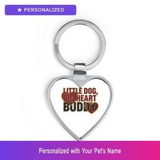 Custom Dog Pet Lover Keychain Personalized Name Heart Shaped Dog Owner