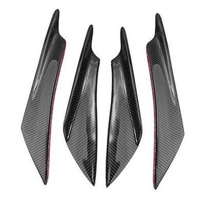 Saihisday 4PCS Car Front Bumper Side Canards Carbon Fiber Color Front Bumper