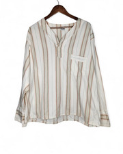 1950s Textron Vintage Striped Pajama Sleep Shirt Size L
