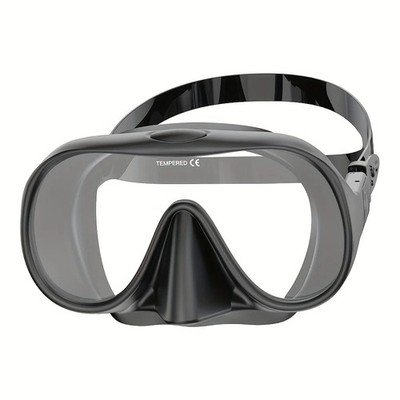 Frameless Diving Mask: HD Panoramic Ultra Wide View Tempered Glass Goggles