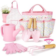Kids Gardening Set, Gardening Tools Kit for Kids and Toddler, Includes Wooden Ra