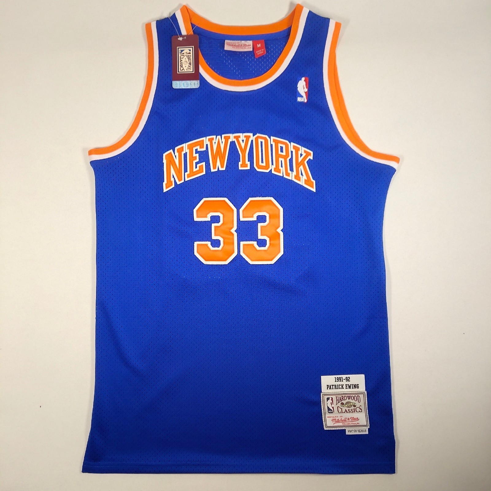 Patrick Ewing Knicks #33 Jersey 1991-92 Season Retro Blue (Sewn-in)