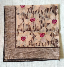 Vintage Robinson Golluber Floral Scarf 20.5 x 21 inches