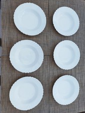 LOT 6 ASSIETTES CREUSES ARCOPAL BLANCHE VINTAGE