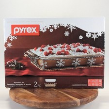 Pyrex Limited Edition 2 pc Serveware Set Casserole Snowflake Basket NEW Sealed