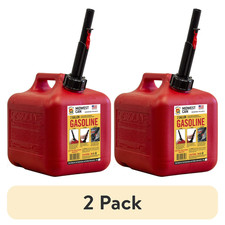 2 pack Midwest Can Auto Shut off Gasoline Can, 2 Gallon, 8 oz. Cpacity, Red