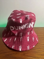 Dunkin’ Donuts Coffee Shop Bucket Promo Party Fun Sun Hat Cap Reversible Sides