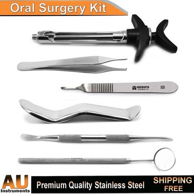 Dental Oral Surgery Kit Auto Passive Syringe Dressing Forceps Cheek Retractor CE