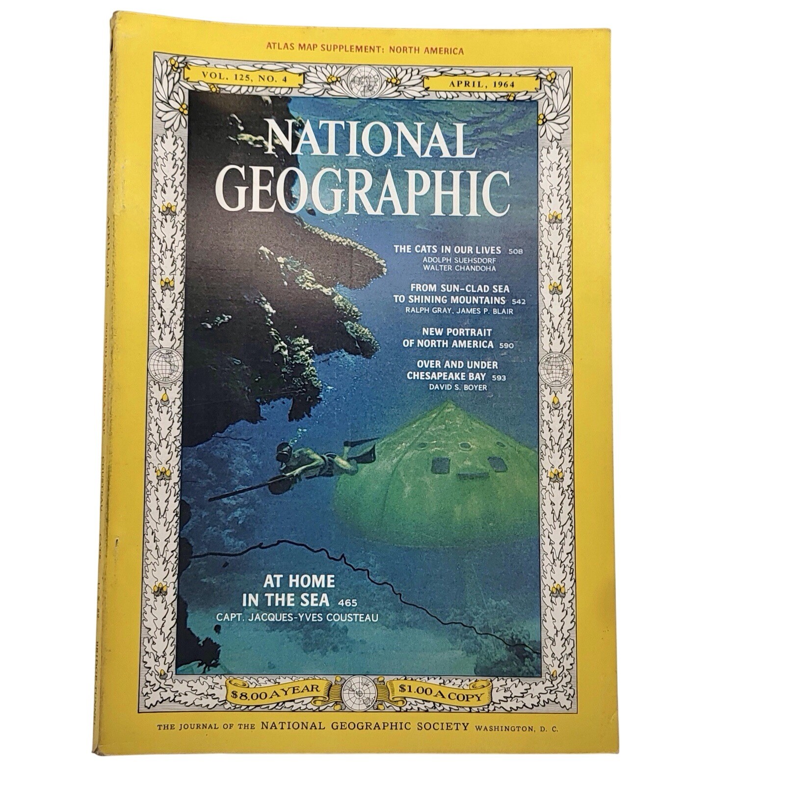 National Geographic Magazine April 1964 Vol. 125 No. 4 -Supplement Not Included