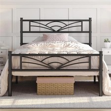 Yaheetech Struttura Letto Singolo in Ferro con Spazio Aggiuntivo Testiera a Form