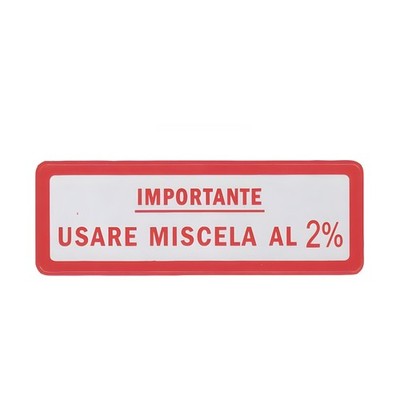 Aufkleber Importante Usare Miscela Al 2% Rot für Vespa P 200 X/E 50 Pk 125 Xl