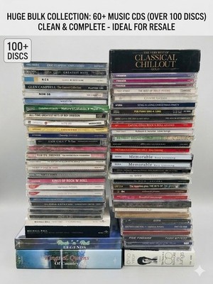 Huge Bulk CD Collection Lot 60+ Music CDs Over 100 Discs Pop Rock Classical