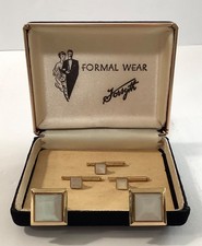 Vintage Forsyth Brand Mother of Pearl Cuff Links  Three Tuxedo Shirt Studs