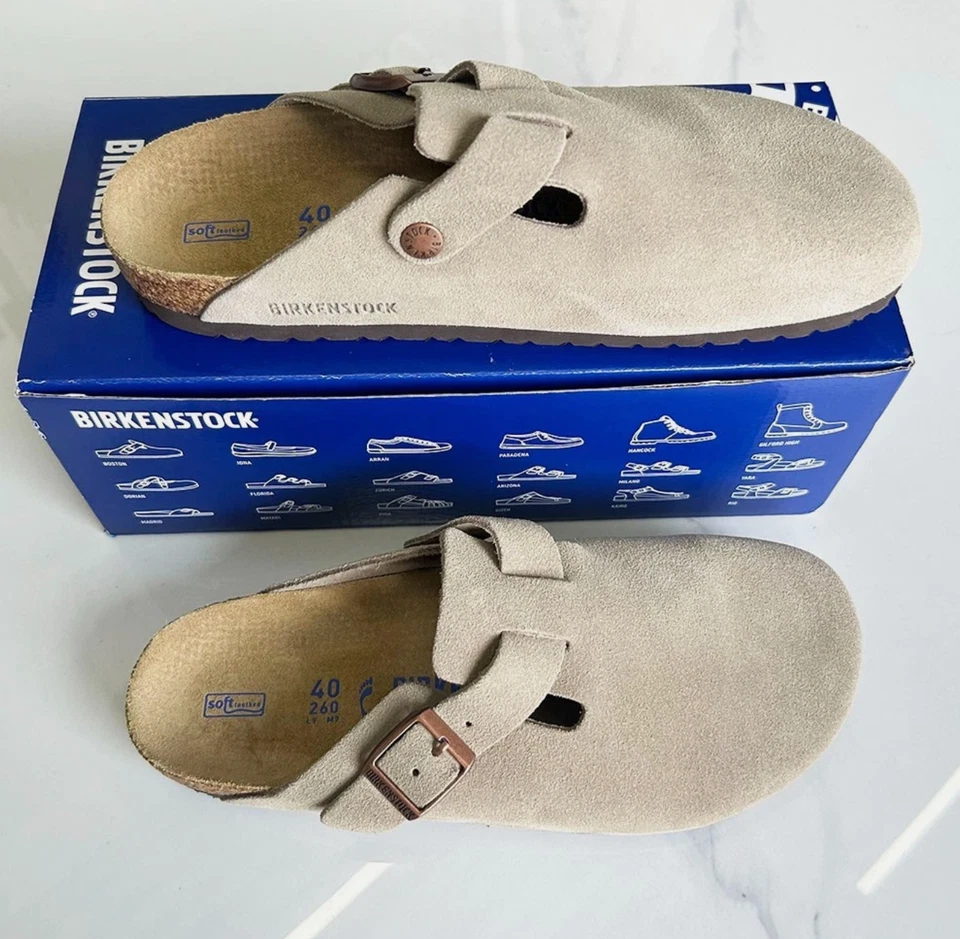 Birkenstock Boston Taupe Suede Soft Footbed Unisex Shoes Narrow/Wide Size 4-11.5 - Image 3 of 4
