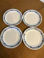 4 Corelle Blue & White Old Town (Blue Onion) Dinner Plates 10.25"