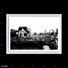 Old Vintage Photo ARMY MEN SOLDIERS ARTILLERY GUN TRUCK CONVOY