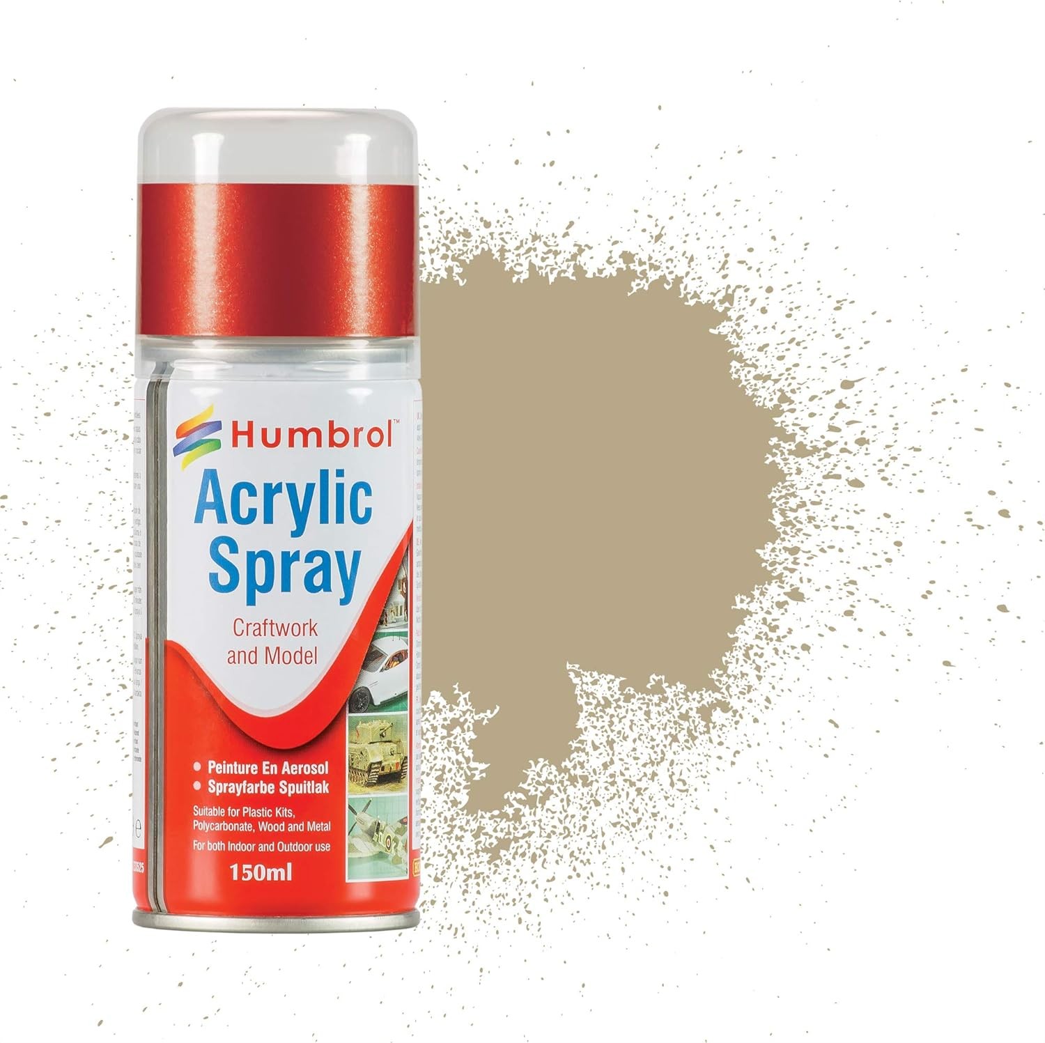 Humbrol Modellers Spray Paint - AD6237 No 237 Desert Tan 150ml - Model Paints f