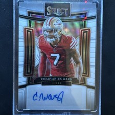 CHARVARIUS WARD 2023 SELECT SIGNATURES WHITE PRIZM 49ERS AUTO /35 Q1787