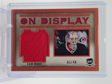 CAM WARD 2022-23 UD THE CUP ON DISPLAY JERSEY GOLD /49 #OD-CW HURRICANES Q6786