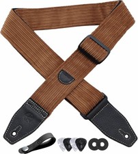 Guitar Strap 2 inch Corduroy Straps Series, Caramel Brown
