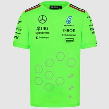Mercedes AMG Petronas F1 Team Mens Set up T-Shirt | Neon Green
