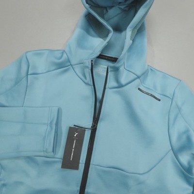 Puma x Porsche Design Men's Hooded Sweat Jacket Size L Cloudy Skies Blue NWT