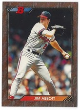 Jim Abbott FOIL 1992 Bowman #572 NRMT+ California Angels