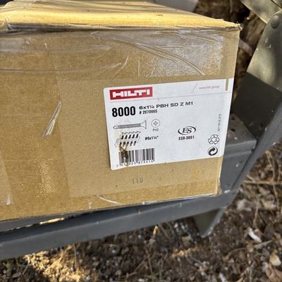 #ad 8000 Hilti 6 x 1 1 4 PHB SD Z M1 Self Drilling Drywall Screws #2070965 $125.00