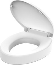 Raised Elongated Toilet Seat 18.5'' for Seniors Soft Close Quick Release