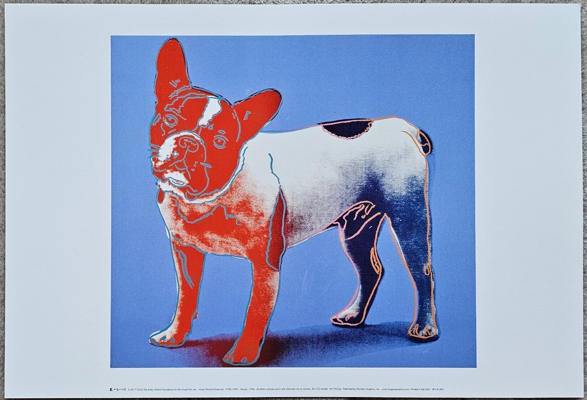 ANDY WARHOL Moujik 1986 dog American LAURENT Bulldog Poster Warhol