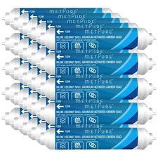 1 to 25 Pack Inline GAC 1/4" OD QC Active Carbon Water Filter for Refrigerator